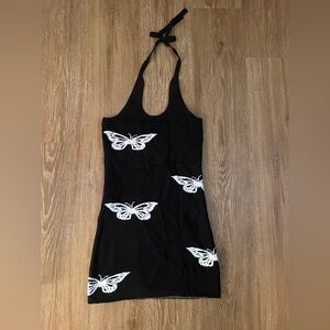 Butterfly halter dress